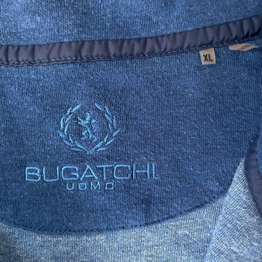 Bugatchi Uomo Blue Quarter Zip Pullover Men’s Xl - image 3